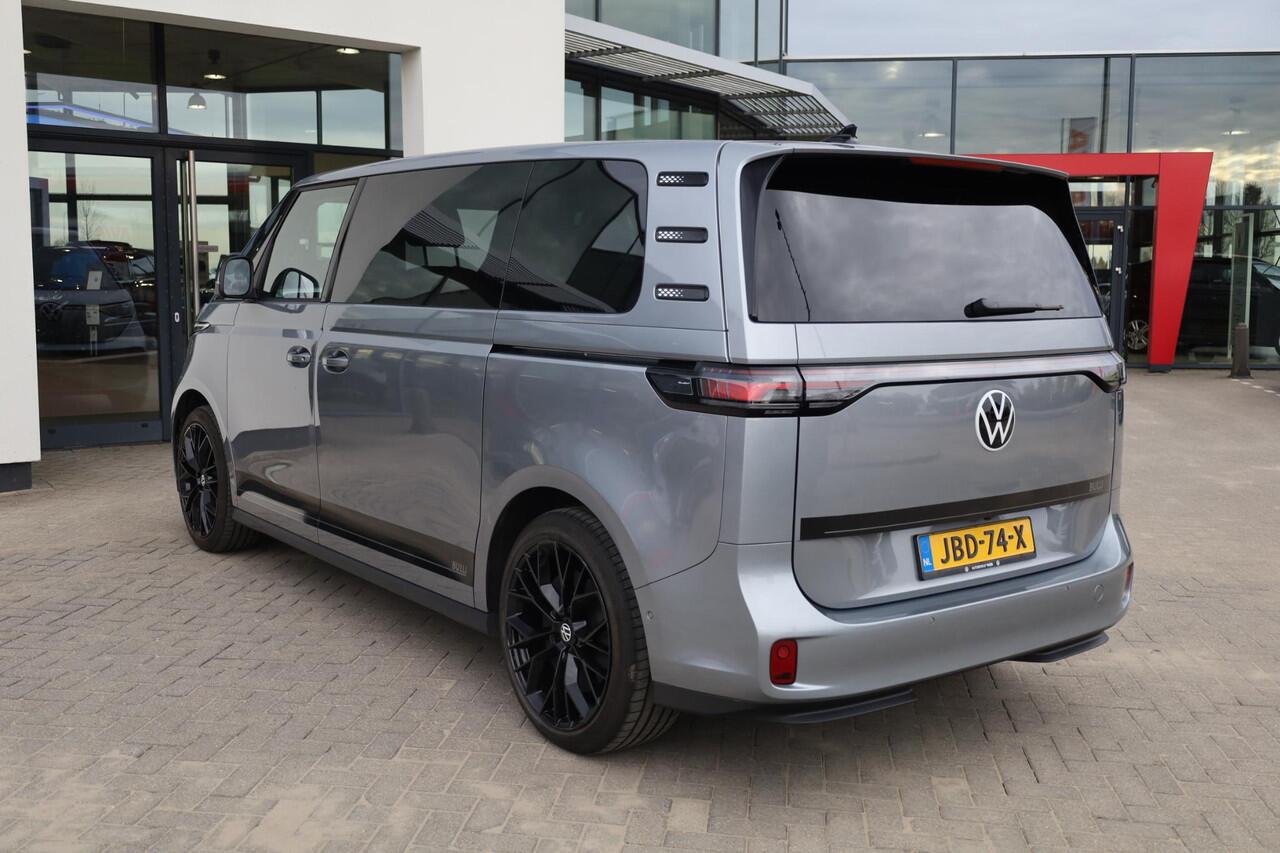 Volkswagen ID. Buzz Pro Bulli 86 kWh LWB 7p. 286PK / 210kW, 7 persoons, warmtepomp, LED Matrix IQ.Light, rondomzichtcamera, Keyless Entry & Go, Apple Carplay & Android Auto, dynamische grootlichtassistent, adaptive cruise control met Stop&Go (ACC), verwarmbare voorruit, park