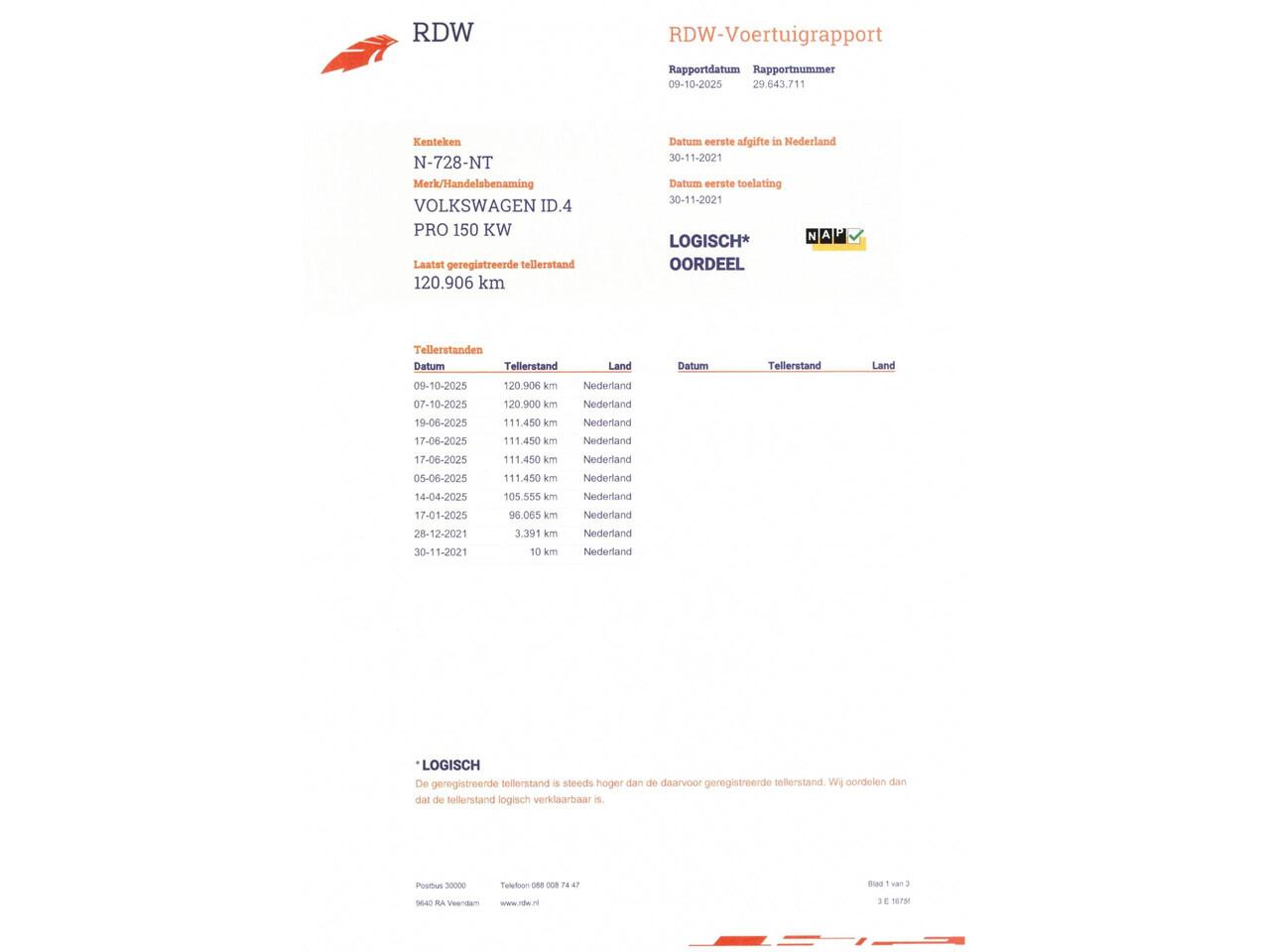 Volkswagen ID.4 Pro 77 kWh 3-Fase 1e-Eig. & Keurig-Onderh. BOVAG-Garantie. NL-Auto..
