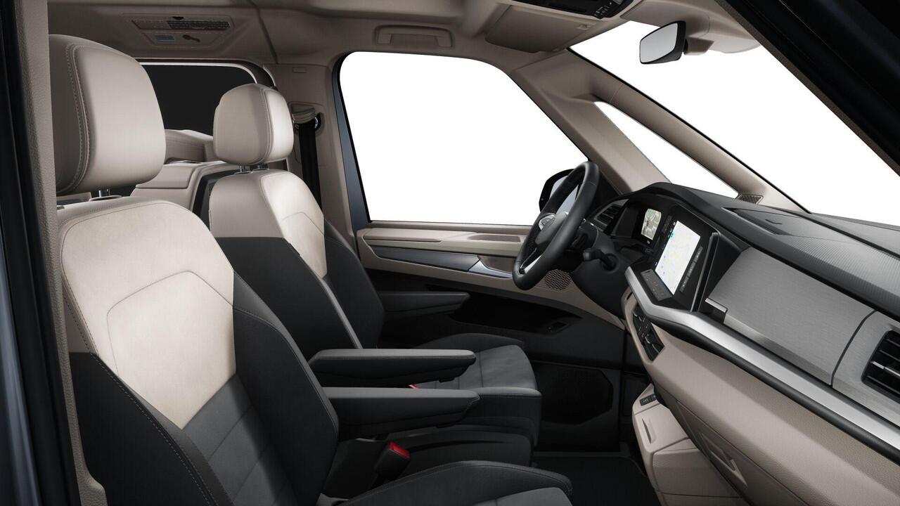 Volkswagen MULTIVAN Bedrijfswagens Bulli L2 1.5 Ehybrid 180kW 245 pk DSG 4 motion | Easy Open Paket Basis | Multifunctionele verschuifbare tafel in passagiersruimte | Navigatiesysteem '' Discover Pro'' | Privacy Plus glas (90%) vanaf B-stijl |