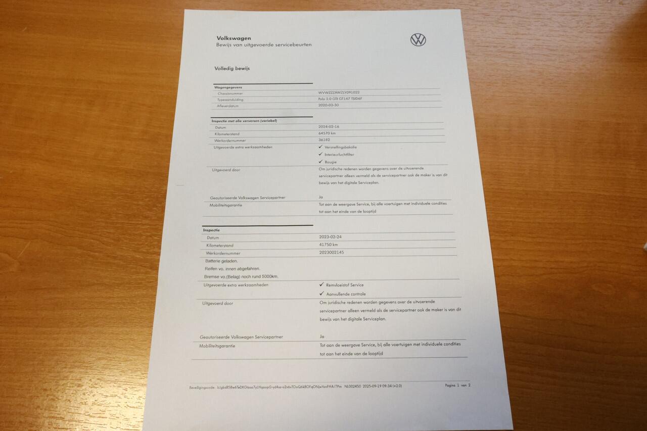 Volkswagen POLO 2.0 TSI GTI DSG VIRTUAL CARPLAY ACC CAMERA STOELVW '20