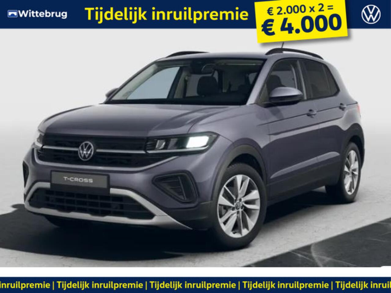 Volkswagen T-Cross !!!¤ 4.000 Inruilpremie!!! 1.0 TSI Life Edition !!!Profiteer ook van 4.000 EURO inruilpremie!!!