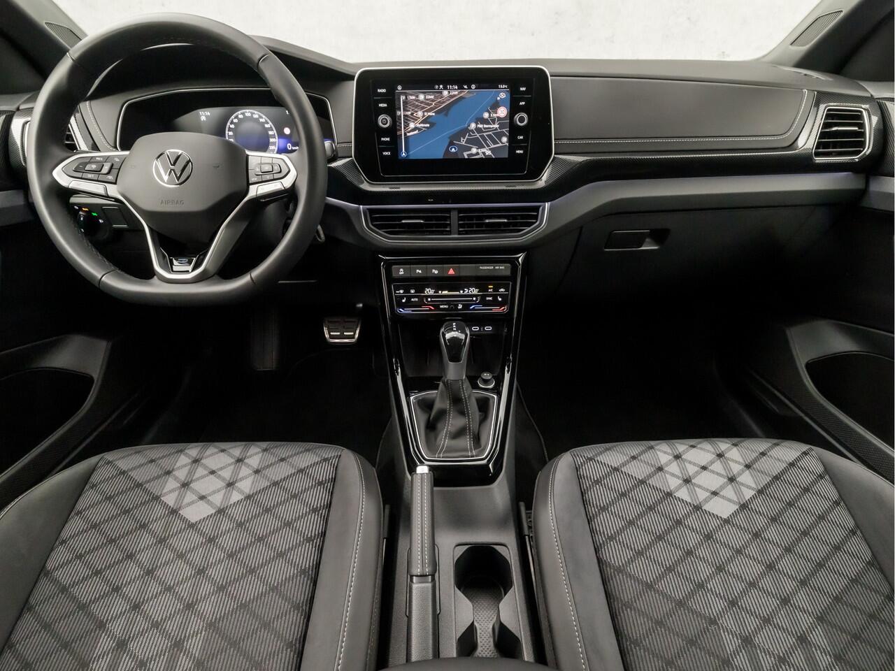 Volkswagen T-Cross 1.5 TSI R-Line 150Pk Automaat (2X R-LINE, APPLE CARPLAY, GROOT NAVI, GRILL VERLICHT, STOELVERWARMING, ALCANTARA, GETINT GLAS, IQ LIGHT, ADAPTIVE CRUISE, NIEUWSTAAT)