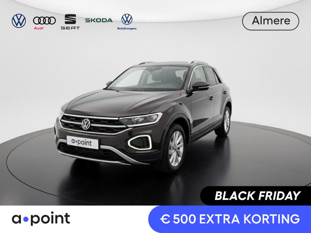 Volkswagen T-Roc 1.5 TSI Style 150 PK DSG | Private lease vanaf ¤641,-| Trekhaak afneembaar | Navigatie | Stoel verwarming en massage | Alcantara |