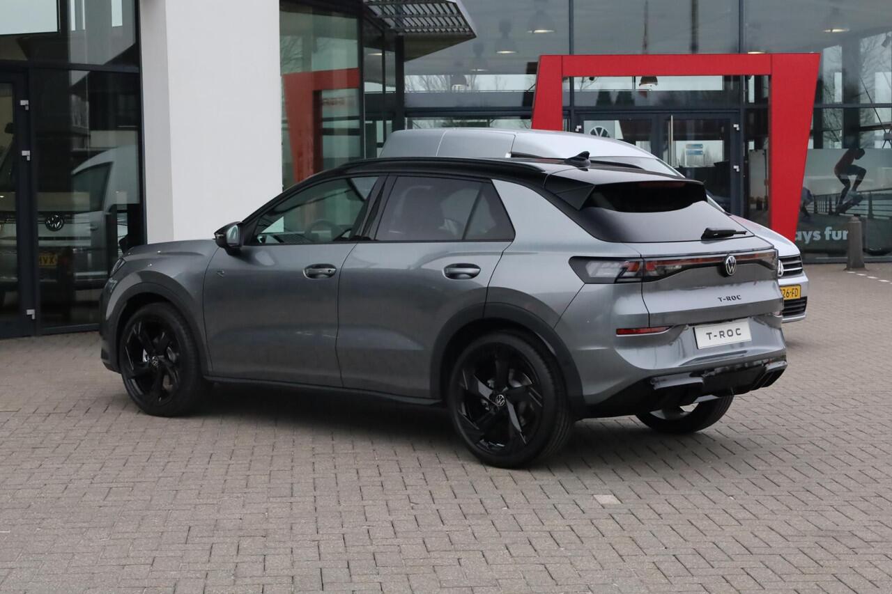 Volkswagen T-Roc 1.5 eTsi R-Line First Edition 150PK / 110kW LED Matrix IQ.Light, panoramisch schuif- kanteldak elektr. bedienbaar, 360° rondomzichtcamera, verwarmbare voorstoelen + achterbank, high end audio 'Harman Kadon', dodehoekdetectie (Side Assist), head-up display