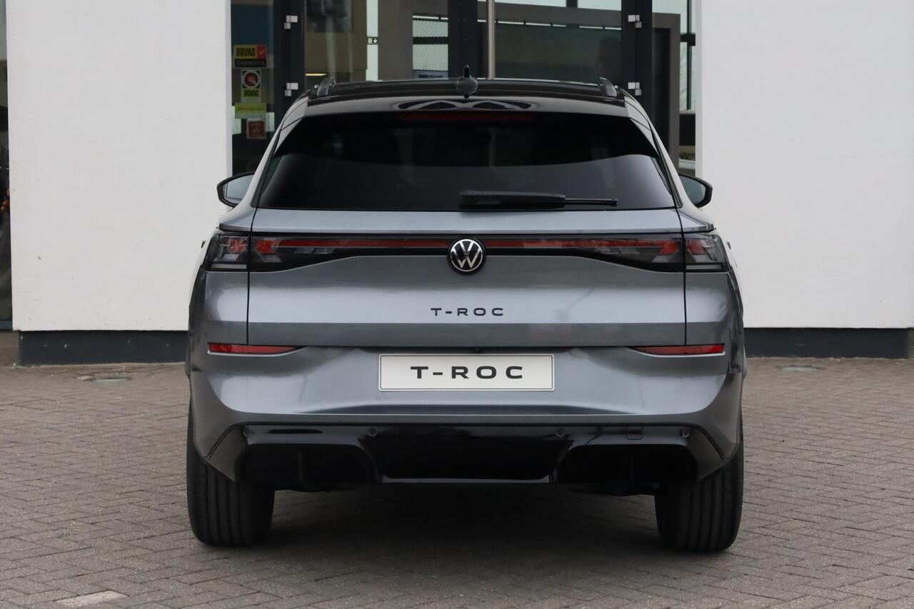Volkswagen T-Roc 1.5 eTsi R-Line First Edition 150PK / 110kW LED Matrix IQ.Light, panoramisch schuif- kanteldak elektr. bedienbaar, 360° rondomzichtcamera, verwarmbare voorstoelen + achterbank, high end audio 'Harman Kadon', dodehoekdetectie (Side Assist), head-up display
