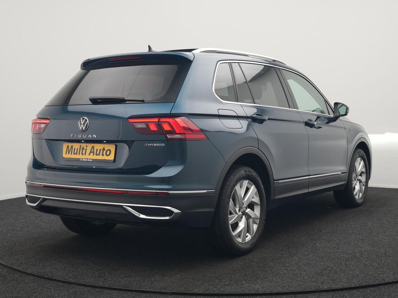 Volkswagen TIGUAN 1.4 TSI eHybrid Elegance Plug In Hybrid 245pk PHEV | Panodak | IQ Light | Adaptive Cruise | Alcantara Sportstoelen Verwarmd | Apple Carplay | Sfeerverlichting | Stuur Verwarmd | Navigatie | Virtual | DAB |