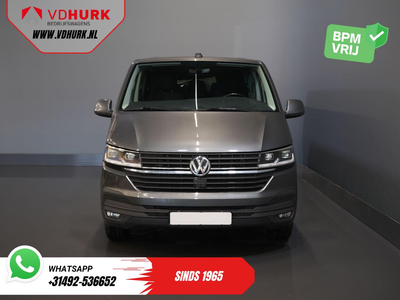 Volkswagen TRANSPORTER 2.0 TDI 150 pk DSG Aut. L2 DC Dubbel Cabine LED/ Adapt.Cruise/ Standkachel/ Stoelverw./ Carplay/ Camera/ PDC/ LMV/ Trekhaak/ Airco