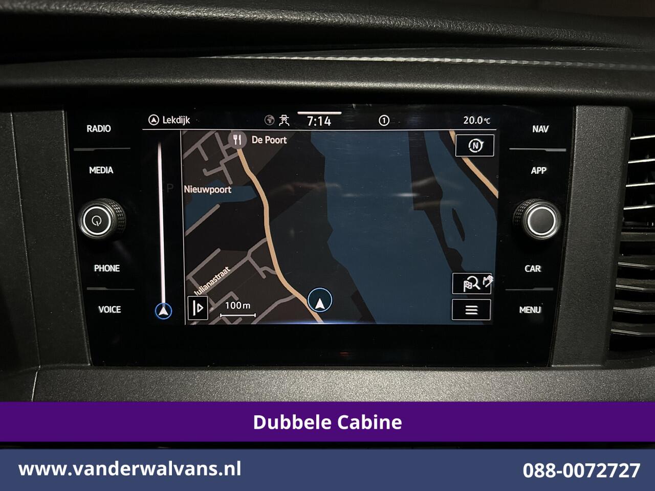 Volkswagen TRANSPORTER 2.0 TDI L2H1 Dubbele Cabine Euro6 Airco | 5-Zits | Navigatie | Trekhaak | Apple Carplay Android Auto, Cruisecontrol, Parkeersensoren