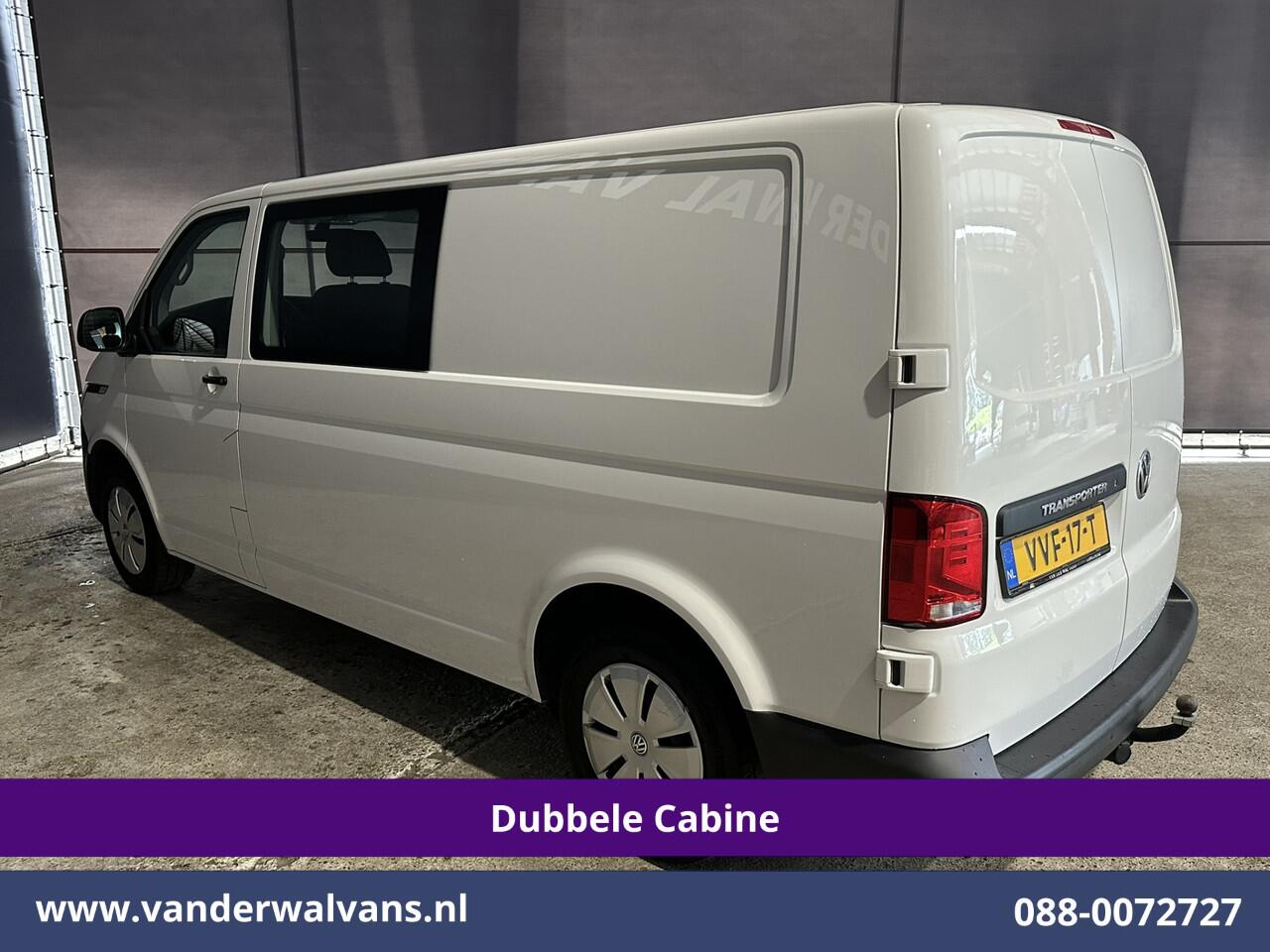 Volkswagen TRANSPORTER 2.0 TDI L2H1 Dubbele Cabine Euro6 Airco | 5-Zits | Navigatie | Trekhaak | Apple Carplay Android Auto, Cruisecontrol, Parkeersensoren