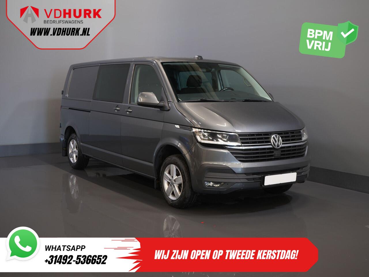 Volkswagen TRANSPORTER 2.0 TDI 150 pk DSG Aut. L2 DC Dubbel Cabine MIXTO/ LED/ Adapt.Cruise/ Standkachel/ Stoelverw./ Carplay/ Camera/ PDC/ LMV/ Trekhaak/ Airco
