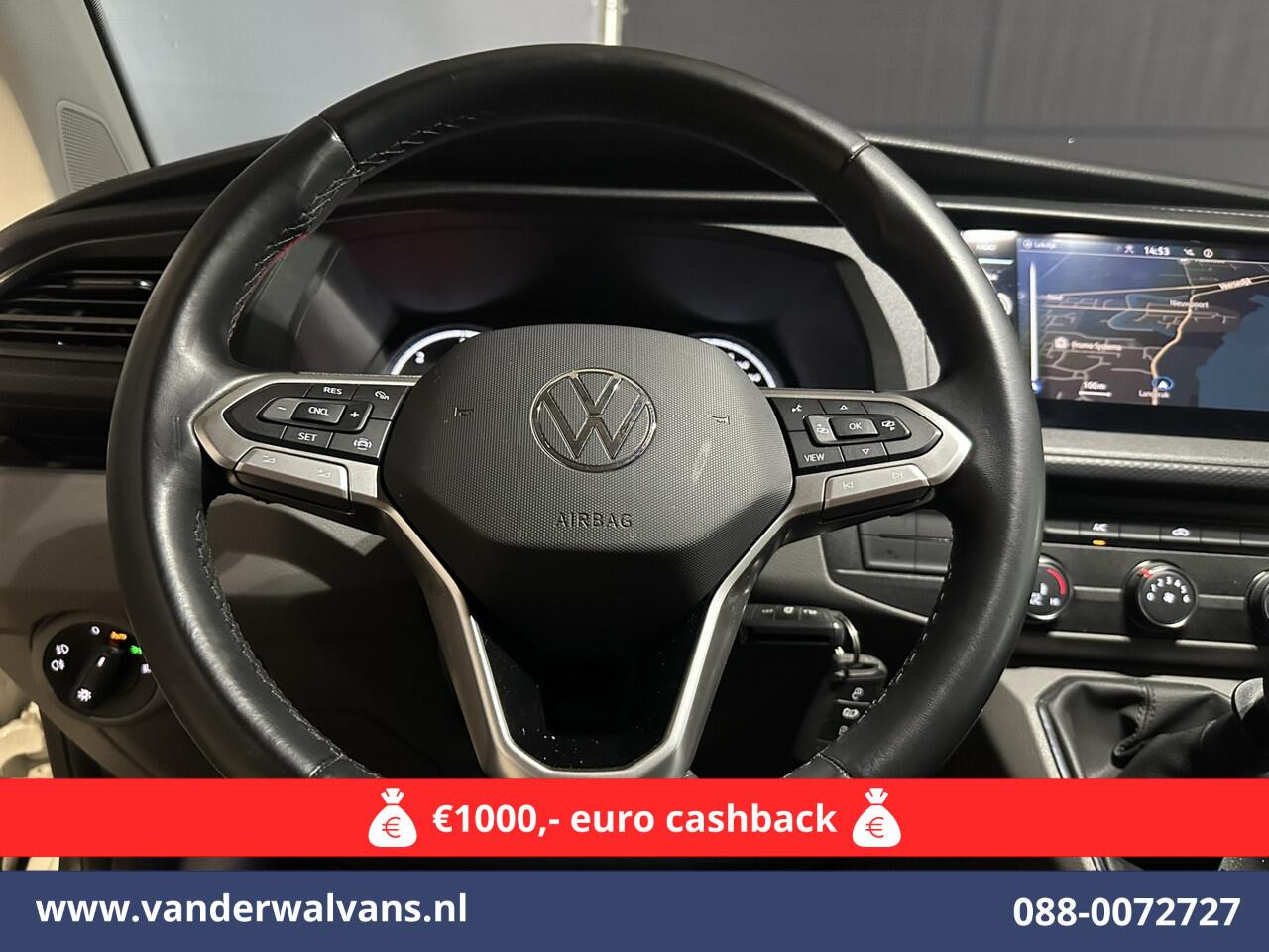 Volkswagen TRANSPORTER 2.0 TDI L2H1 Euro6 *Rijklaar Direct Rijden* Airco | Navigatie | Apple Carplay | Android Auto | Trekhaak Cruisecontrol, Parkeersensoren