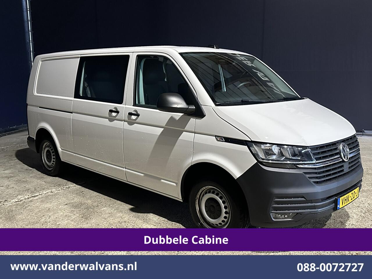 Volkswagen TRANSPORTER 2.0 TDI L2H1 Dubbele Cabine Euro6 Airco | 2200kg Trekhaak | Apple Carplay Cruisecontrol, Android Auto, 5-Zits, Parkeersensoren, Achterklep