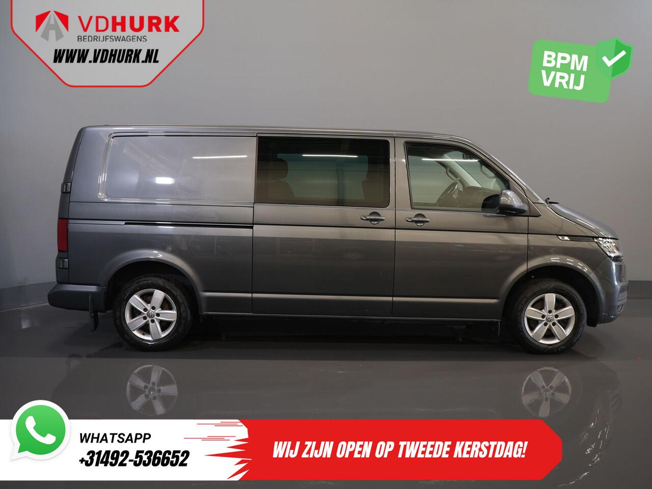 Volkswagen TRANSPORTER 2.0 TDI 150 pk DSG Aut. L2 DC Dubbel Cabine LED/ Adapt.Cruise/ Standkachel/ Stoelverw./ Carplay/ Camera/ PDC/ LMV/ Trekhaak/ Airco