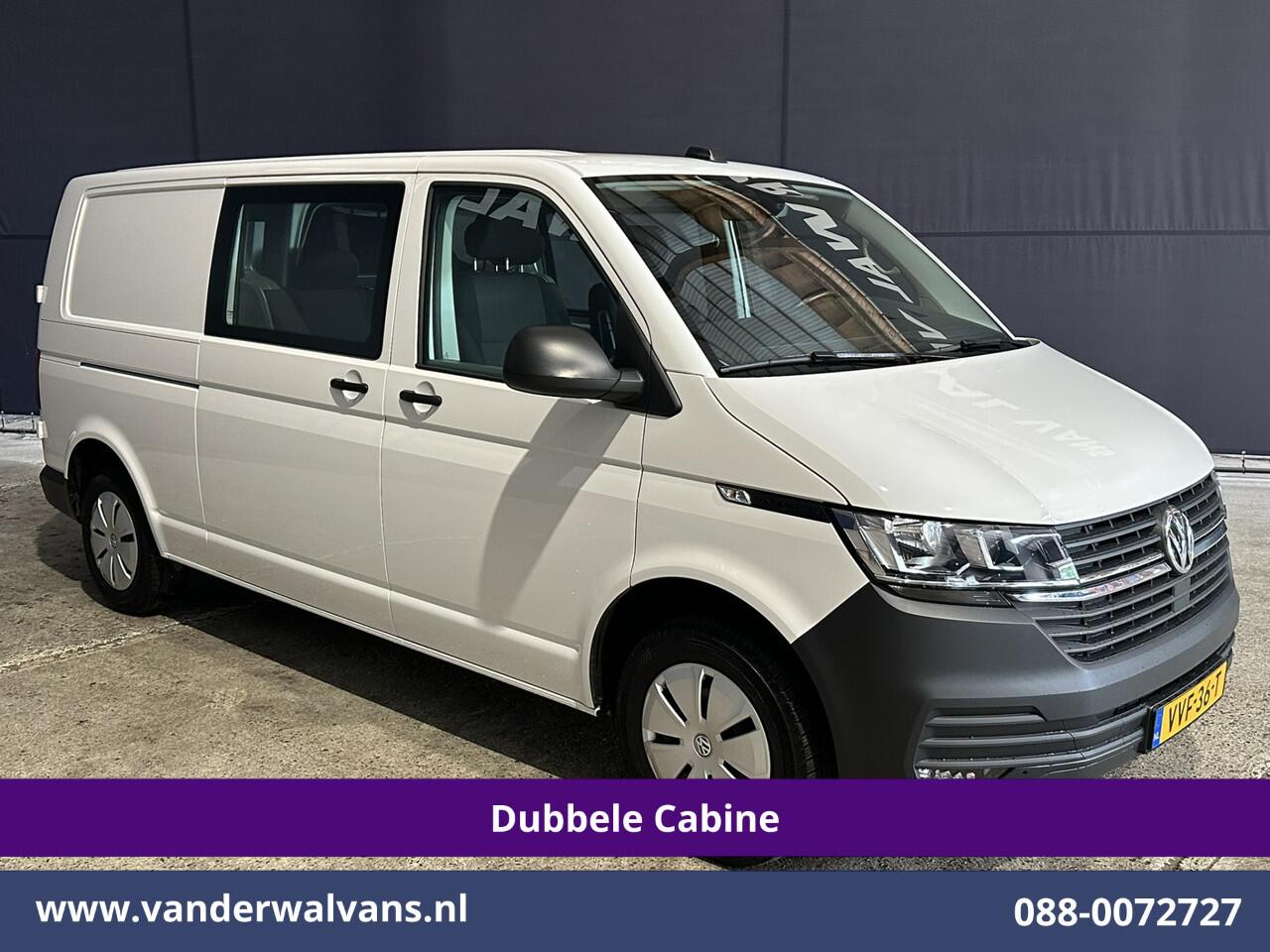 Volkswagen TRANSPORTER 2.0 TDI L2H1 Dubbele Cabine Euro6 Airco | 5-Zits | Navigatie | Trekhaak | Apple Carplay Android Auto, Cruisecontrol, Parkeersensoren