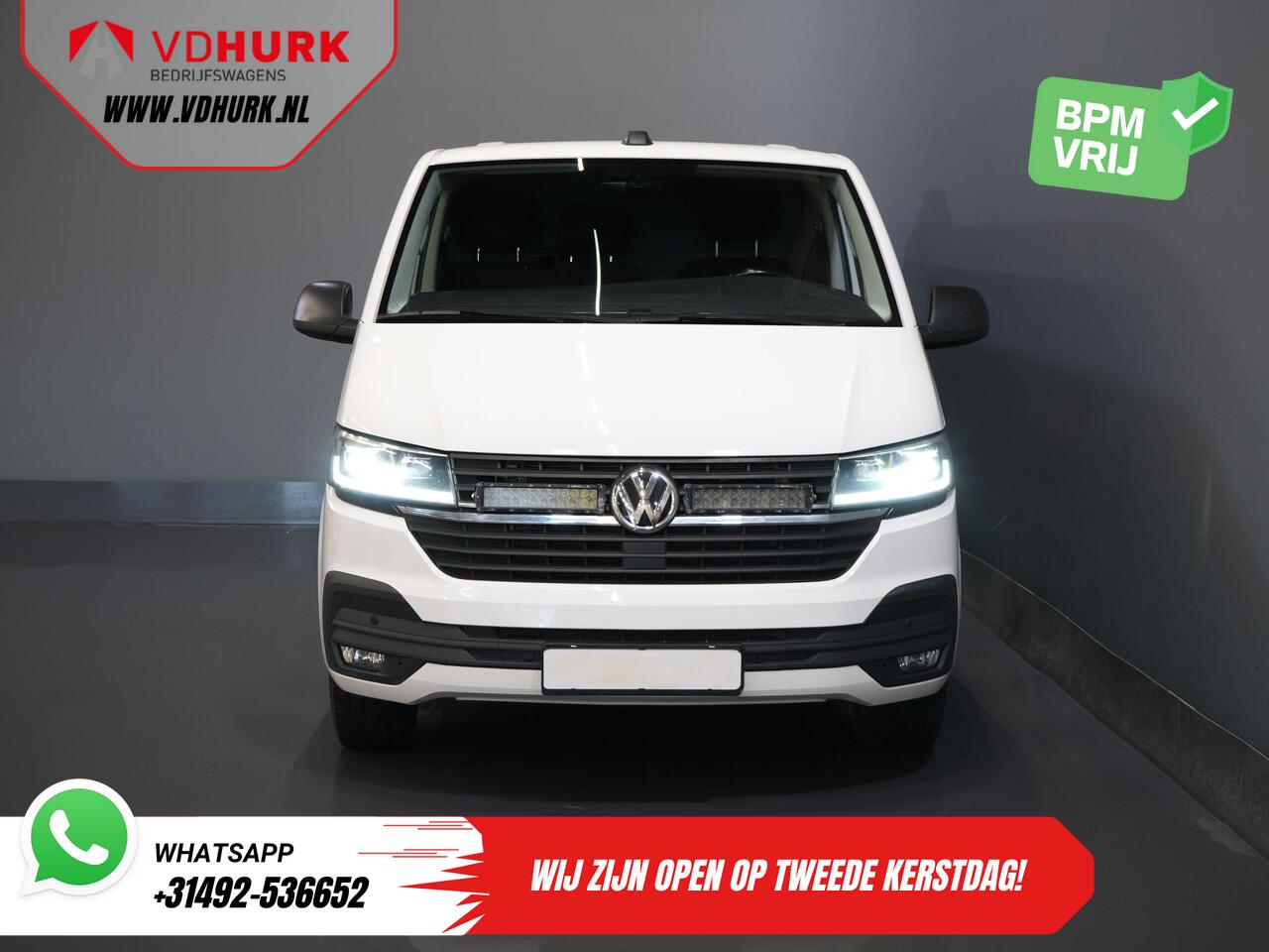 Volkswagen TRANSPORTER 2.0 TDI 150 pk DSG Aut. L2 BPM VRIJ! Adapt.Cruise/ LED/ 2x Schuifdeur/ Standkachel/ Carplay/ Stoelverw./ Airco/ Navi/ PDC/ 17"LMV/ Trekhaak