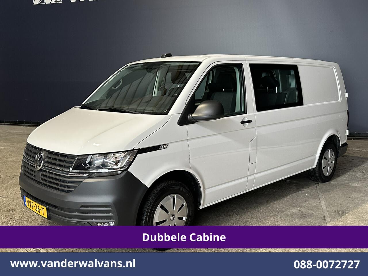 Volkswagen TRANSPORTER 2.0 TDI L2H1 Dubbele Cabine Euro6 Airco | 5-Zits | Navigatie | Trekhaak | Apple Carplay Android Auto, Cruisecontrol, Parkeersensoren