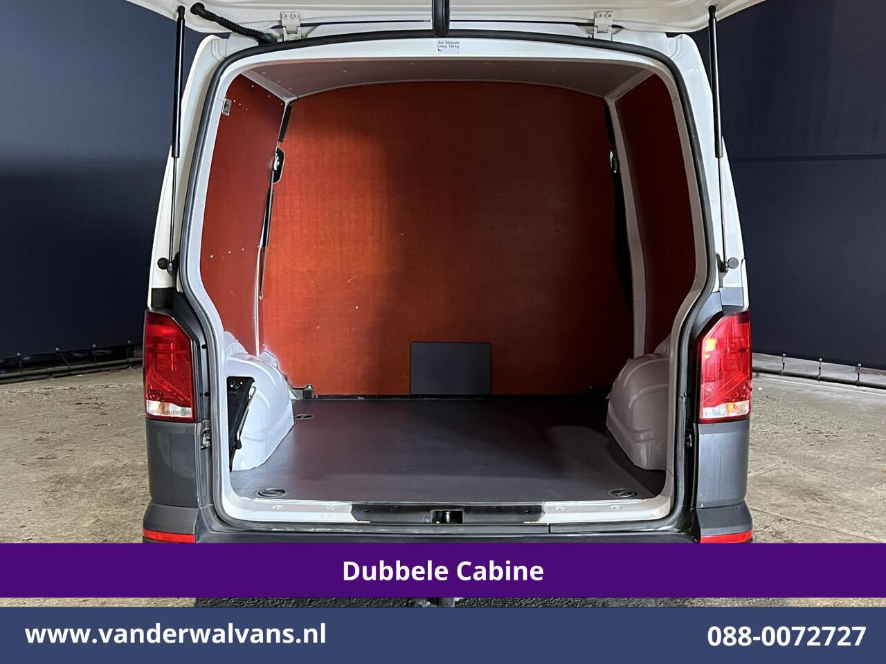 Volkswagen TRANSPORTER 2.0 TDI L2H1 Dubbele Cabine Euro6 Airco | 2200kg Trekhaak | Apple Carplay Cruisecontrol, Android Auto, 5-Zits, Parkeersensoren, Achterklep