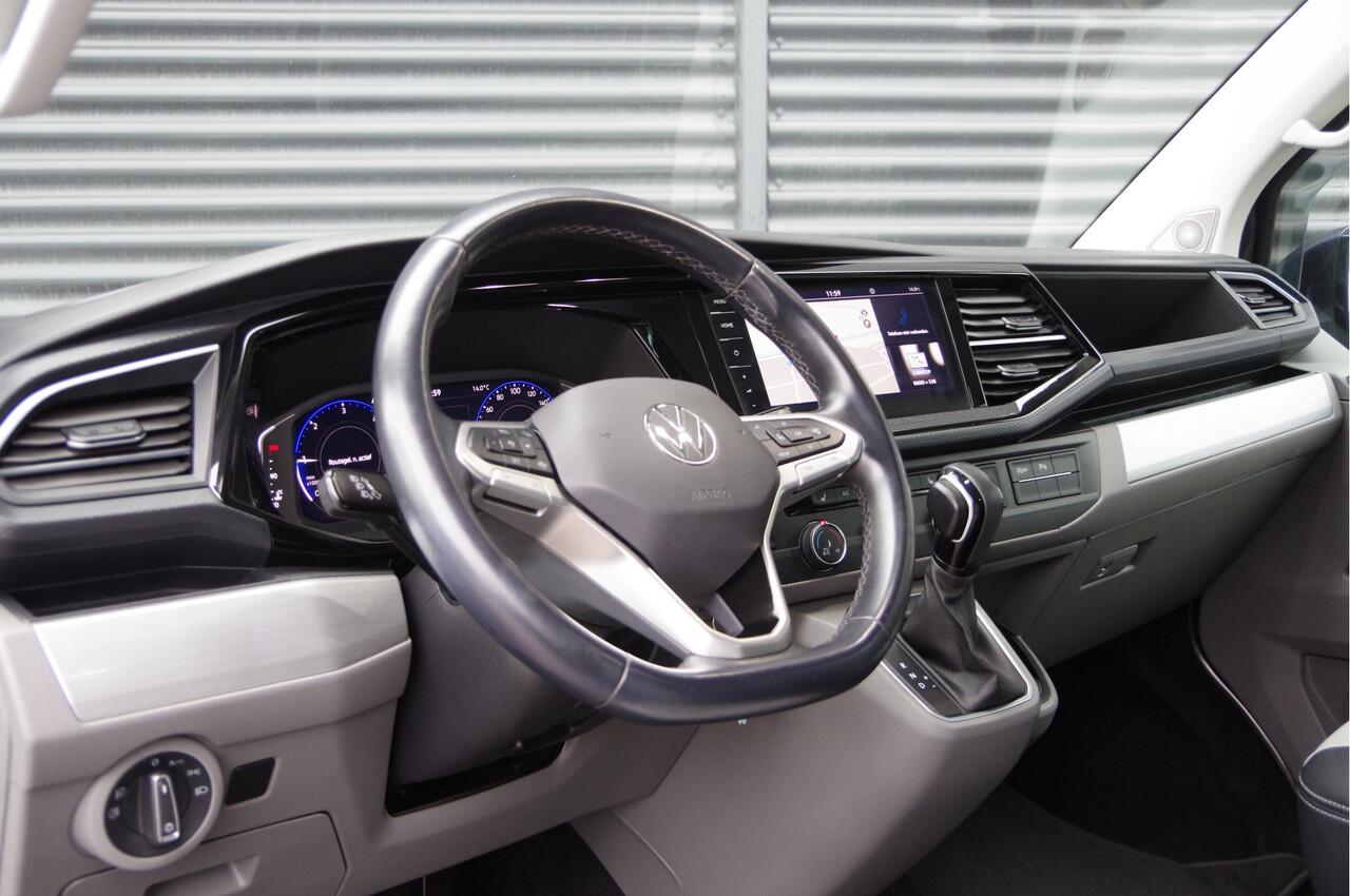 Volkswagen TRANSPORTER 2.0 TDI L2 BULLI DC-5P, AUT. LED, LEDER, TREKHAAK, STOELVERWARMING, ADAPT. CRUISE, DIGITAL COCKPIT, CAMERA, AIRCO, PARKEERSENSOREN, DUBBELE CABINE, DUBBEL CABINE, NL AUTO, NAP