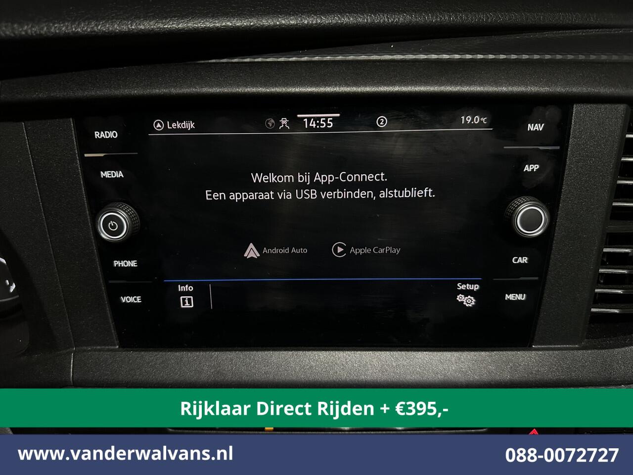 Volkswagen TRANSPORTER 2.0 TDI L2H1 Dubbele Cabine Euro6 *Rijklaar Direct Rijden* Airco | 5-Zits | Navigatie | Trekhaak | Apple Carplay Android Auto, Cruisecontrol, Parkeersensoren