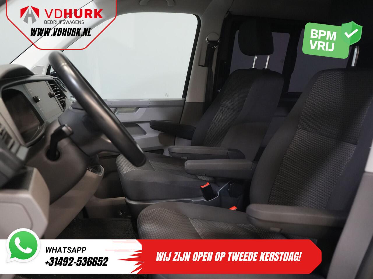 Volkswagen TRANSPORTER T6.1 2.0 TDI 150 pk DSG Aut. L2 DC Dubbel Cabine (DEMO) BPM VRIJ! Adapt. Cruise/ 2.5t Trekhaak/ NAVI/ Carplay/ PDC/ LMV/ Airco