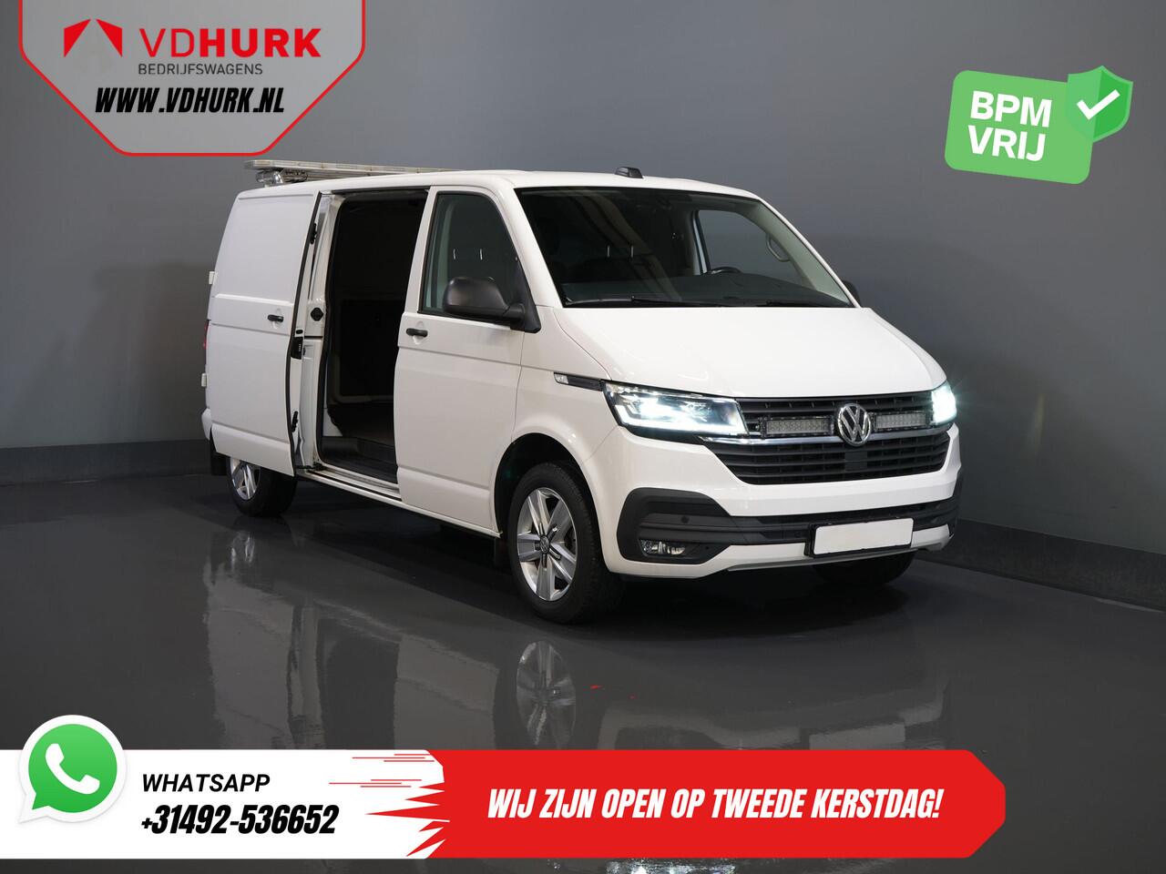 Volkswagen TRANSPORTER 2.0 TDI 150 pk DSG Aut. L2 BPM VRIJ! Adapt.Cruise/ LED/ 2x Schuifdeur/ Standkachel/ Carplay/ Stoelverw./ Airco/ Navi/ PDC/ 17"LMV/ Trekhaak