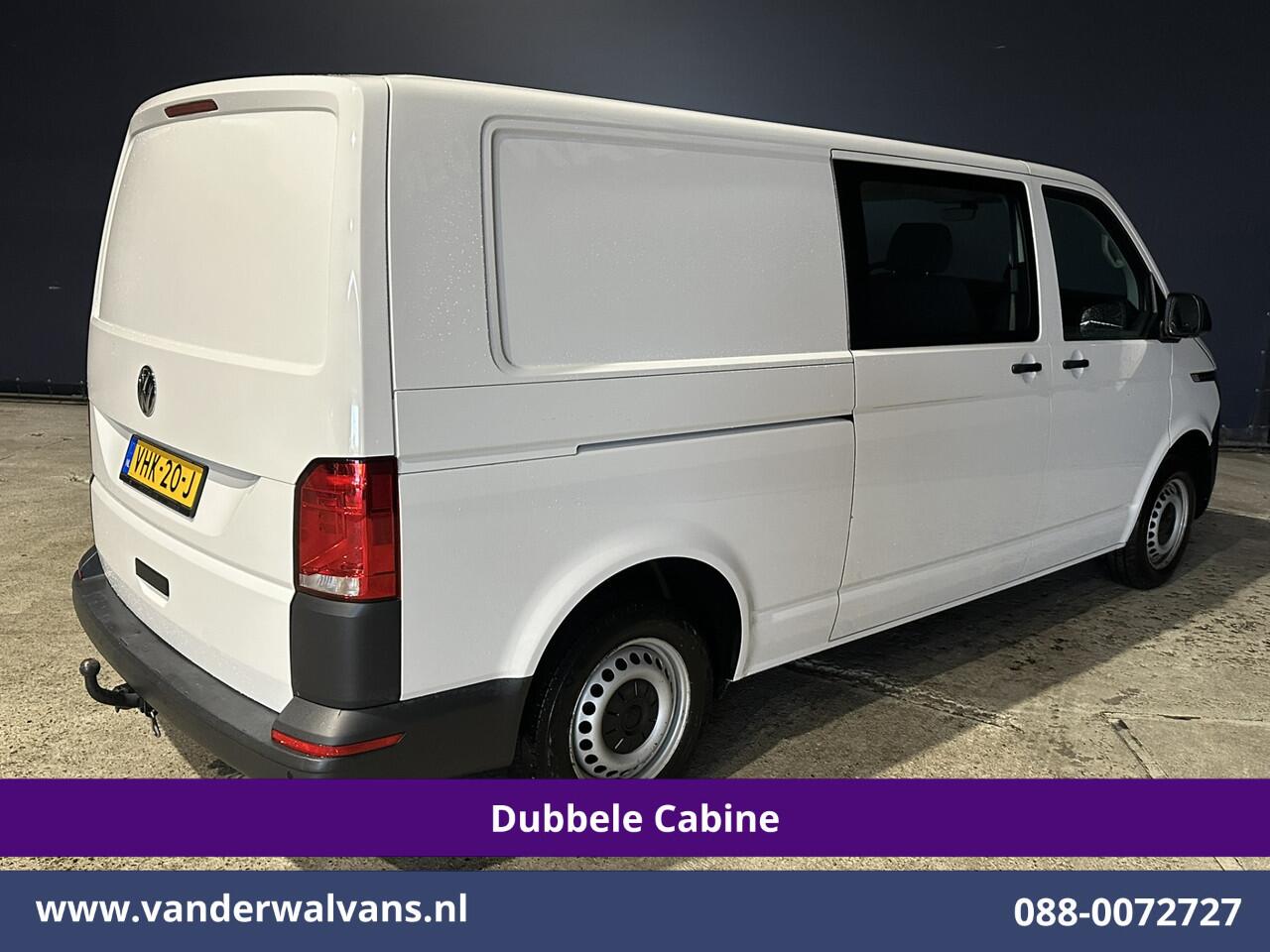 Volkswagen TRANSPORTER 2.0 TDI L2H1 Dubbele Cabine Euro6 Airco | 2200kg Trekhaak | Apple Carplay Cruisecontrol, Android Auto, 5-Zits, Parkeersensoren, Achterklep