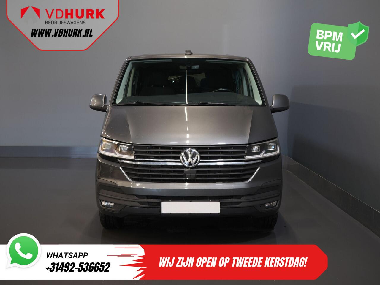 Volkswagen TRANSPORTER 2.0 TDI 150 pk DSG Aut. L2 DC Dubbel Cabine LED/ Adapt.Cruise/ Standkachel/ Stoelverw./ Carplay/ Camera/ PDC/ LMV/ Trekhaak/ Airco