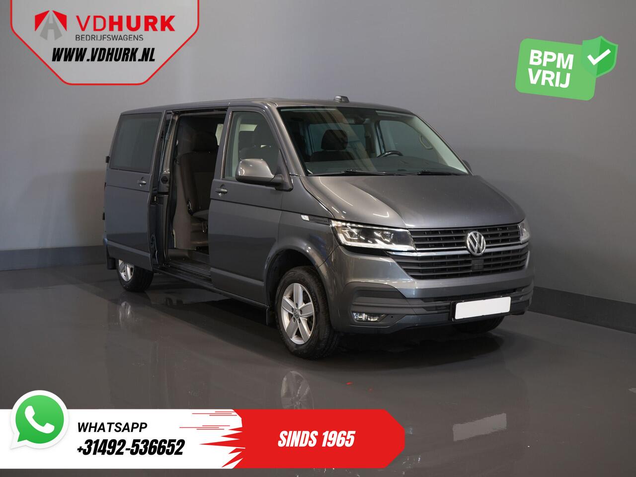 Volkswagen TRANSPORTER 2.0 TDI 150 pk DSG Aut. L2 DC Dubbel Cabine MIXTO/ LED/ Adapt.Cruise/ Standkachel/ Stoelverw./ Carplay/ Camera/ PDC/ LMV/ Trekhaak/ Airco