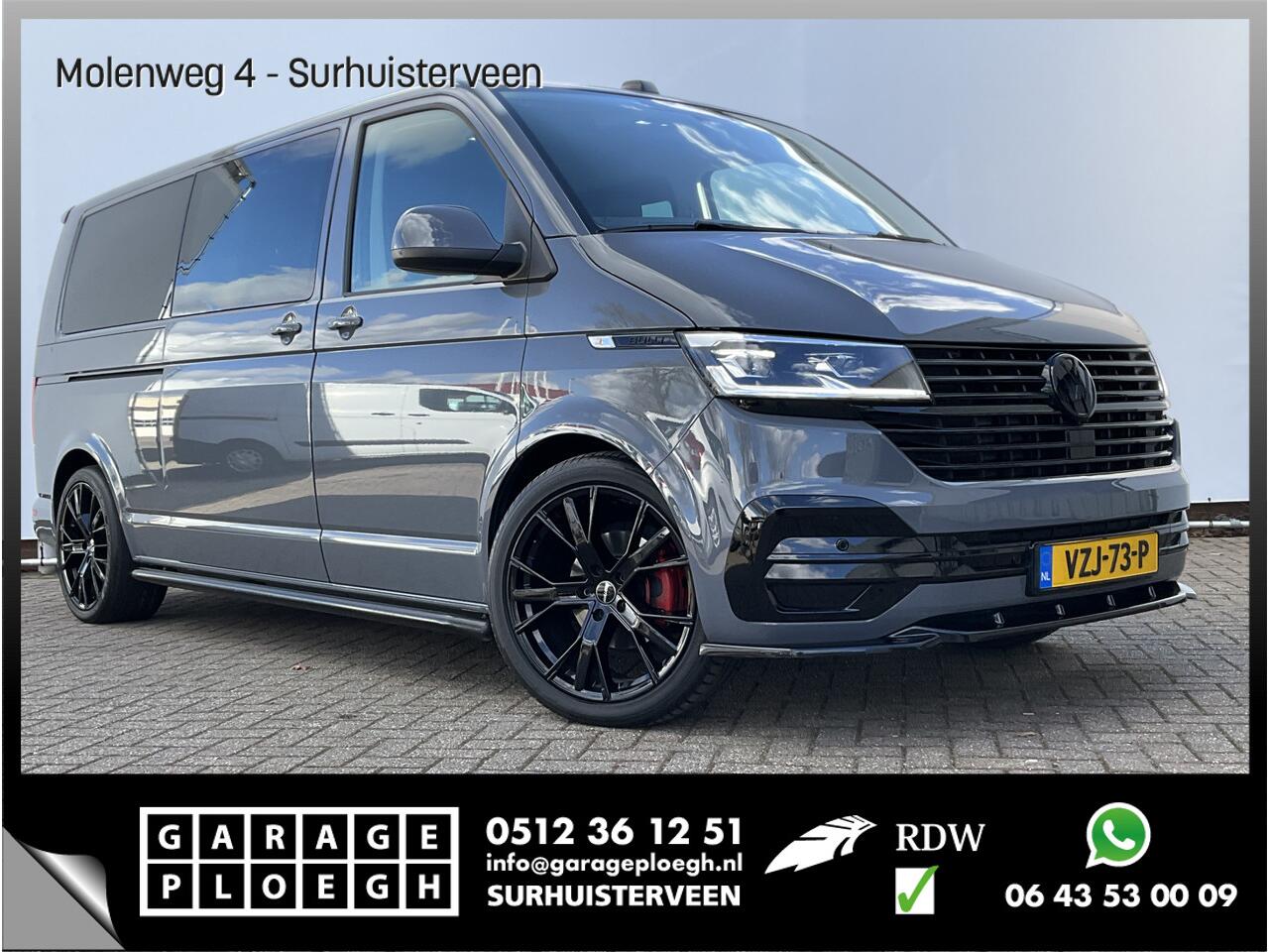 Volkswagen TRANSPORTER 6-Pers 2.0 TDI L2H1 DC Bulli Leer Cam Trekhaak Lang 6 Persoons Dubbele Cabine