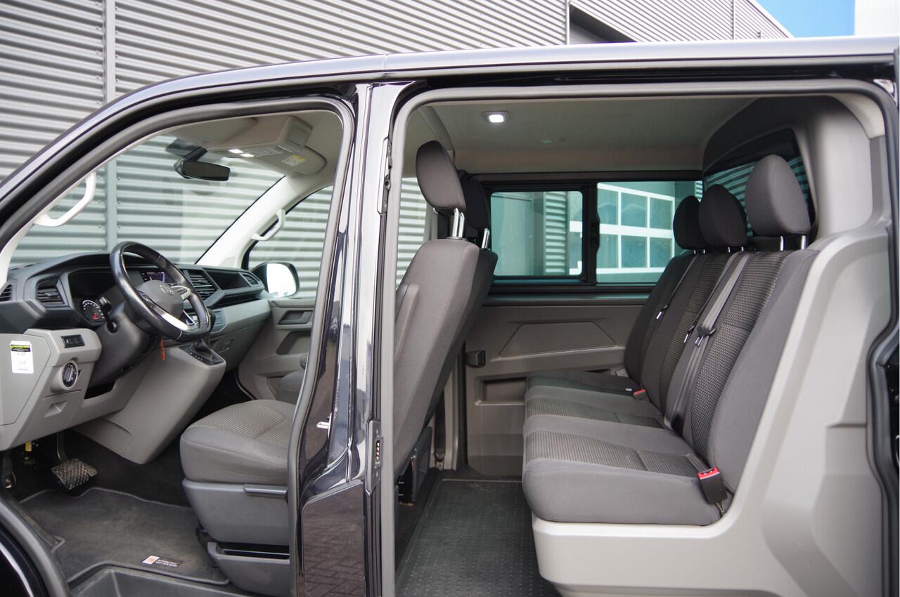 Volkswagen TRANSPORTER 2.0 TDI L2 150PK AUT. DC-5P, LED, 2X SCHUIFDEUR, TREKHAAK, NAVI, CRUISE, LEDER STUUR, PARKEERSENSOREN, MISTLAMPEN, DUBBELE CABINE