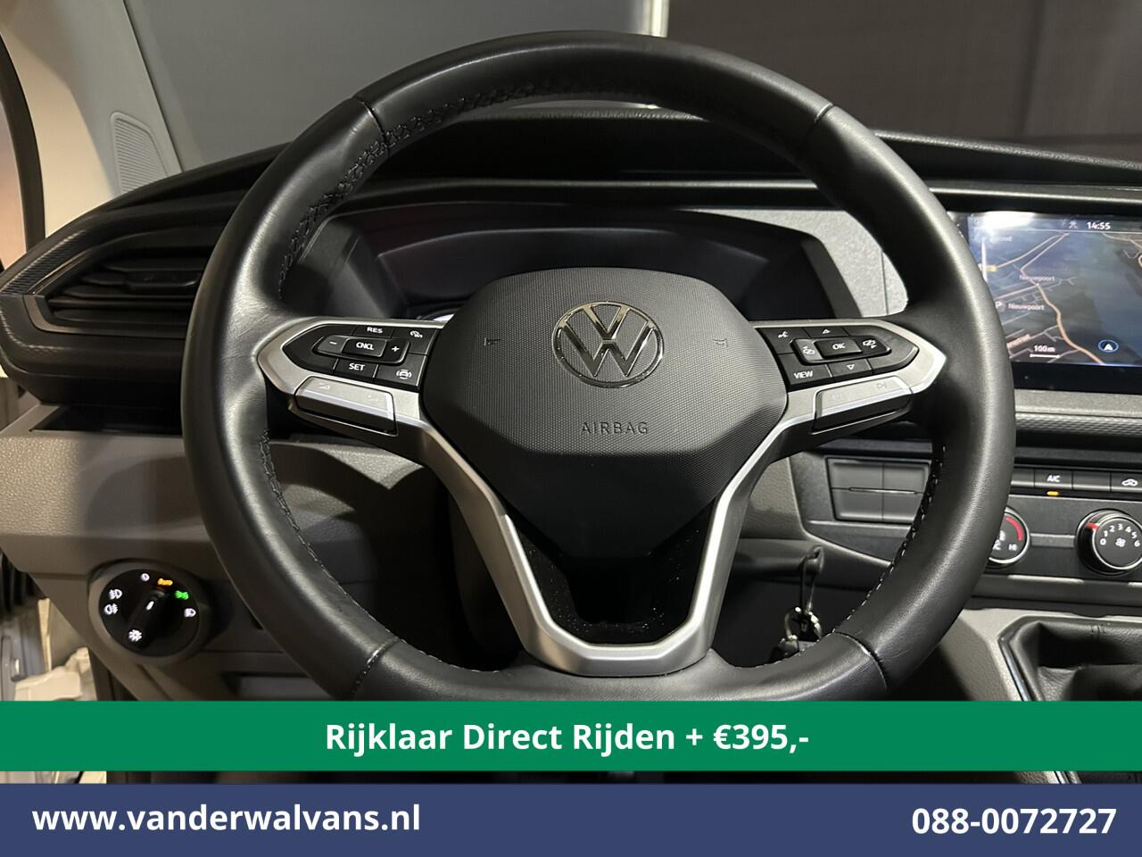 Volkswagen TRANSPORTER 2.0 TDI L2H1 Dubbele Cabine Euro6 *Rijklaar Direct Rijden* Airco | 5-Zits | Navigatie | Trekhaak | Apple Carplay Android Auto, Cruisecontrol, Parkeersensoren