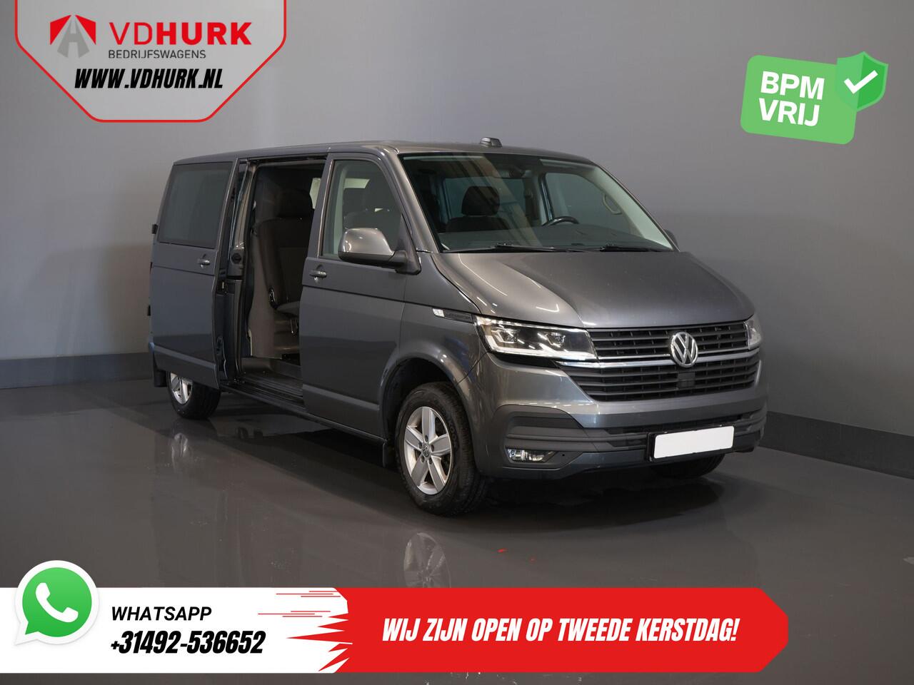 Volkswagen TRANSPORTER 2.0 TDI 150 pk DSG Aut. L2 DC Dubbel Cabine MIXTO/ LED/ Adapt.Cruise/ Standkachel/ Stoelverw./ Carplay/ Camera/ PDC/ LMV/ Trekhaak/ Airco