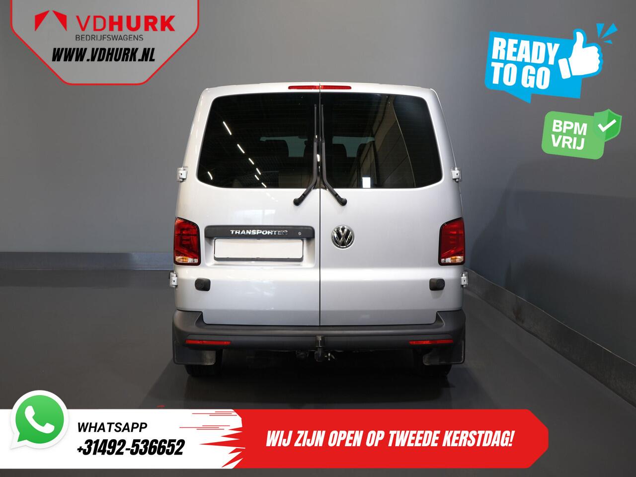 Volkswagen TRANSPORTER T6.1 2.0 TDI 150 pk DSG Aut. L2 DC BPM VRIJ! Dubbel Cabine 6 Pers./ Lage KM!/ Adapt.Cruise/ 270Gr. Deuren/ Navi/ Carplay/ Trekhaak