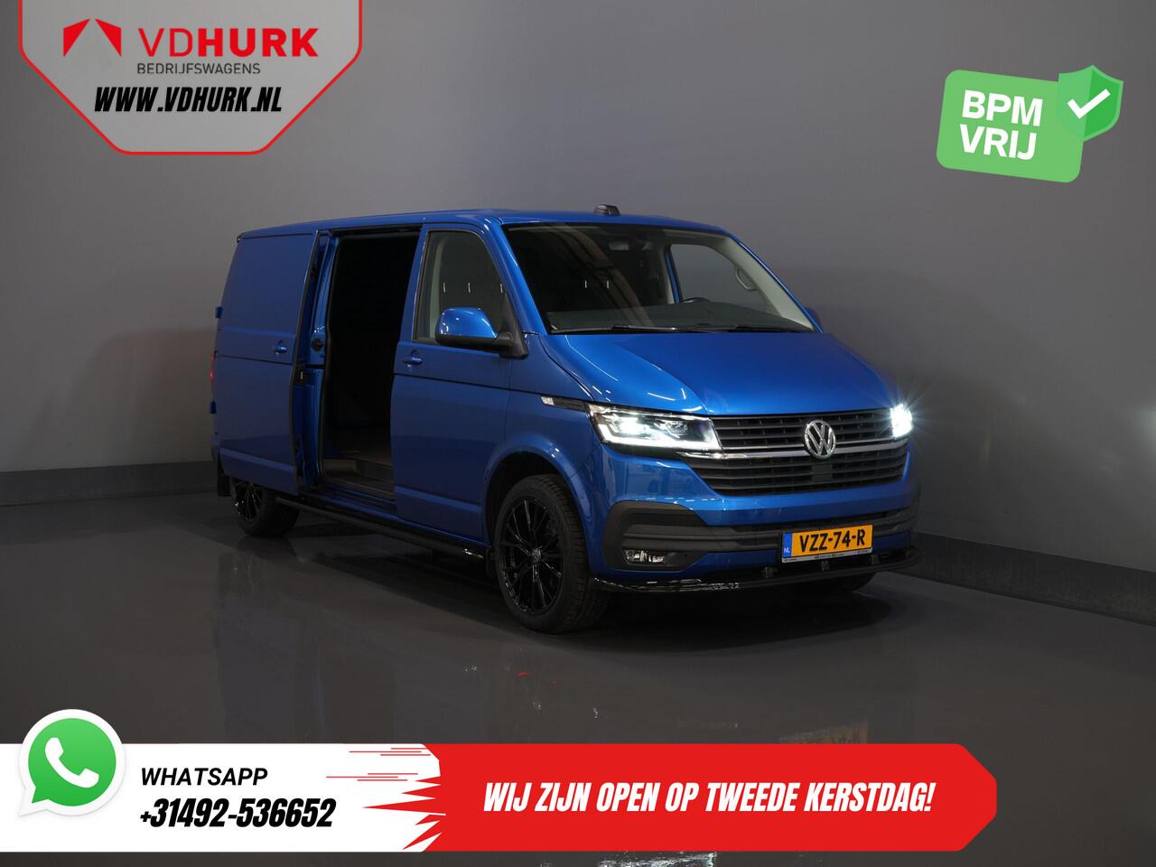 Volkswagen TRANSPORTER T6.1 2.0 TDI 150 pk L2 DSG Aut. Highline BPM VRIJ! Adapt.Cruise/ 19"LMV/ Spoiler/ Sidebars/ 2.5t Trekhaak/ Standkachel/ Stoelverw./ LED/ Carplay/ Navi/ Camera/ PDC/ Airco