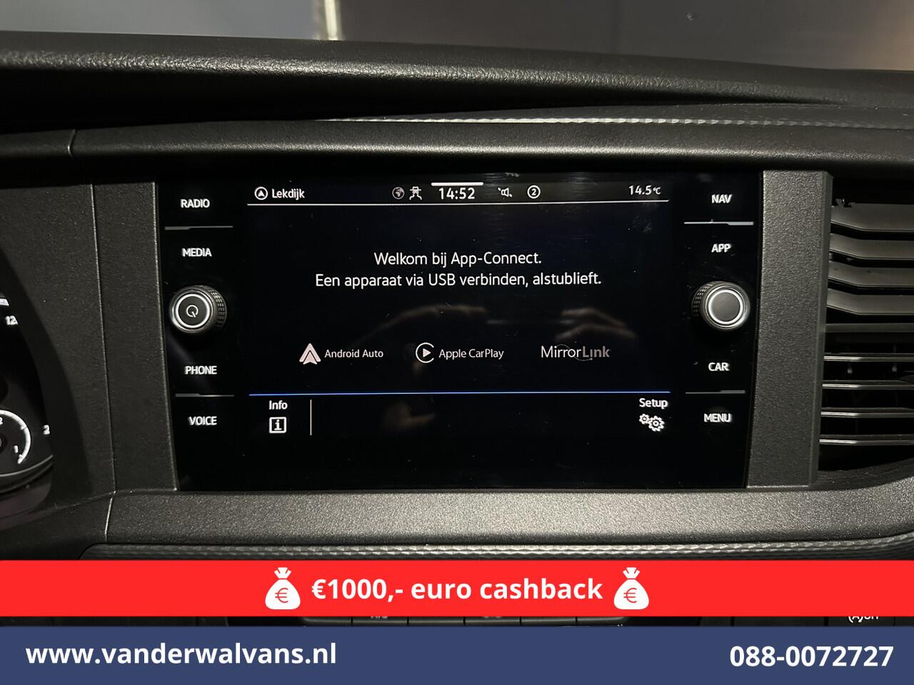 Volkswagen TRANSPORTER 2.0 TDI L2H1 Euro6 *Rijklaar Direct Rijden* Airco | Navigatie | Apple Carplay | Android Auto | Trekhaak Cruisecontrol, Parkeersensoren