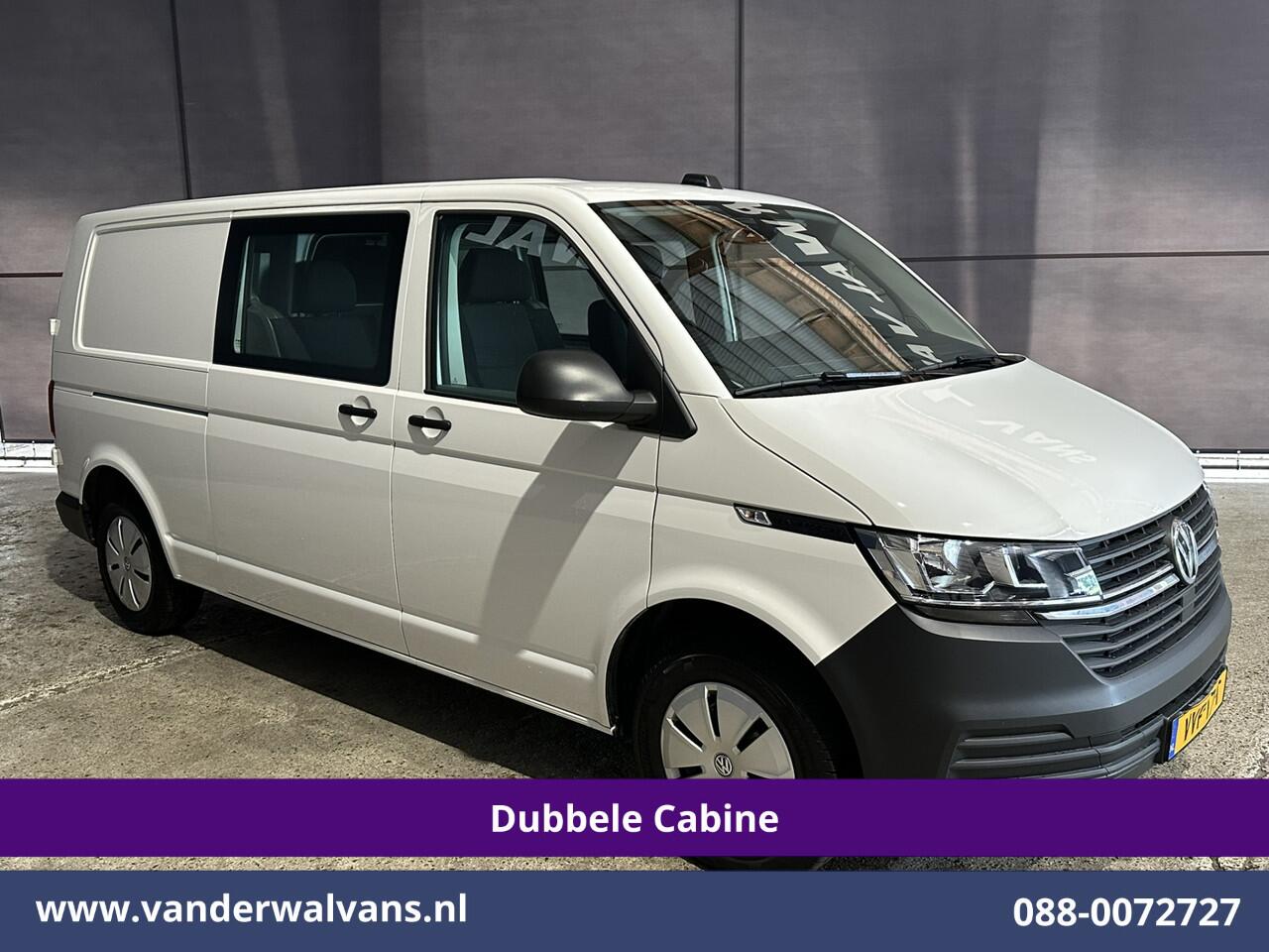 Volkswagen TRANSPORTER 2.0 TDI L2H1 Dubbele Cabine Euro6 Airco | 5-Zits | Navigatie | Trekhaak | Apple Carplay Android Auto, Cruisecontrol, Parkeersensoren