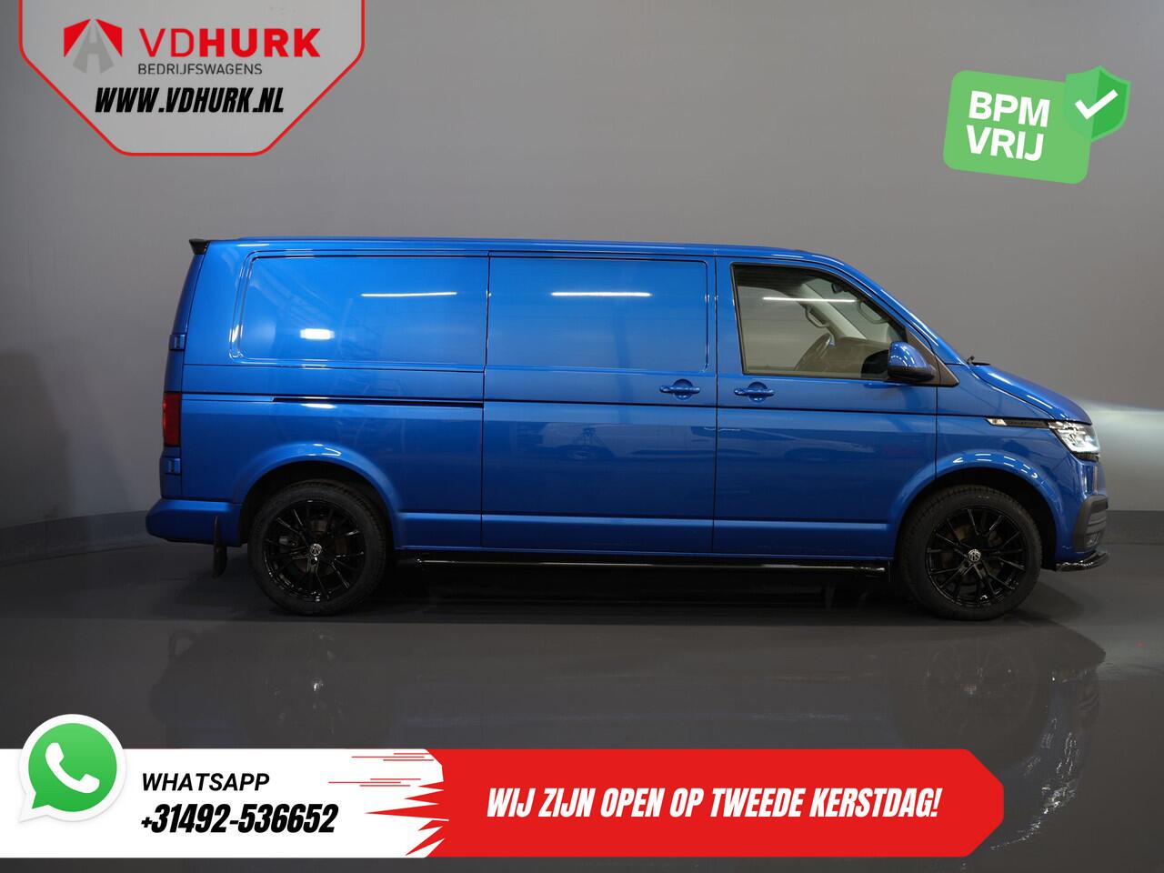 Volkswagen TRANSPORTER T6.1 2.0 TDI 150 pk L2 DSG Aut. Highline BPM VRIJ! Adapt.Cruise/ 19"LMV/ Spoiler/ Sidebars/ 2.5t Trekhaak/ Standkachel/ Stoelverw./ LED/ Carplay/ Navi/ Camera/ PDC/ Airco