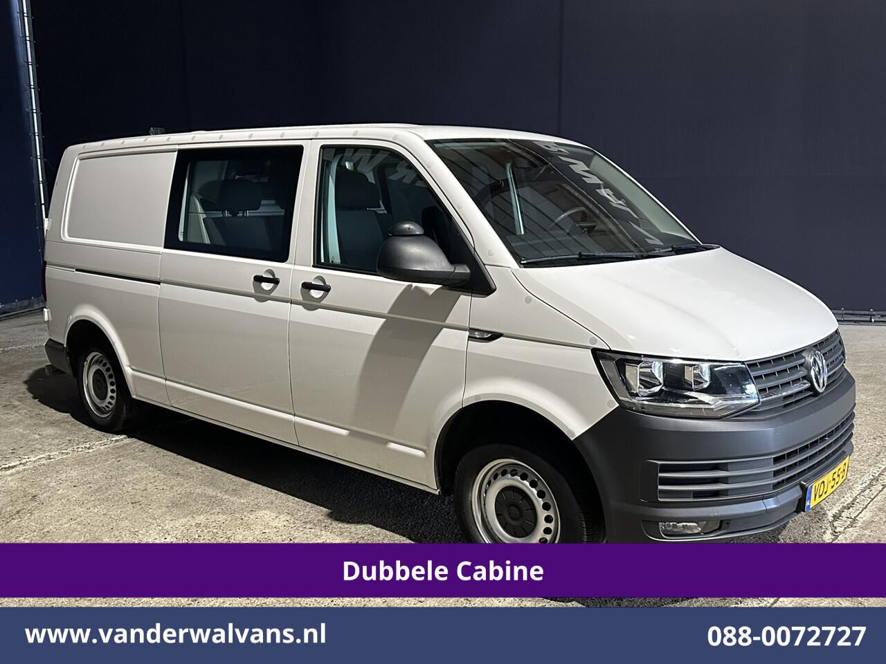 Volkswagen TRANSPORTER 2.0 TDI 150pk L2H1 Dubbele Cabine Euro6 inrichting Airco | 5-Zits | Camera | Cruisecontrol | 2500kg Trekhaak Parkeersensoren