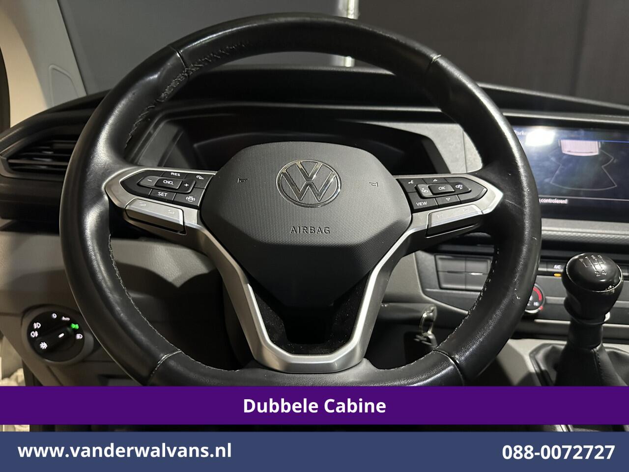 Volkswagen TRANSPORTER 2.0 TDI L2H1 Dubbele Cabine Euro6 Airco | 5-Zits | Navigatie | Trekhaak | Apple Carplay Android Auto, Cruisecontrol, Parkeersensoren