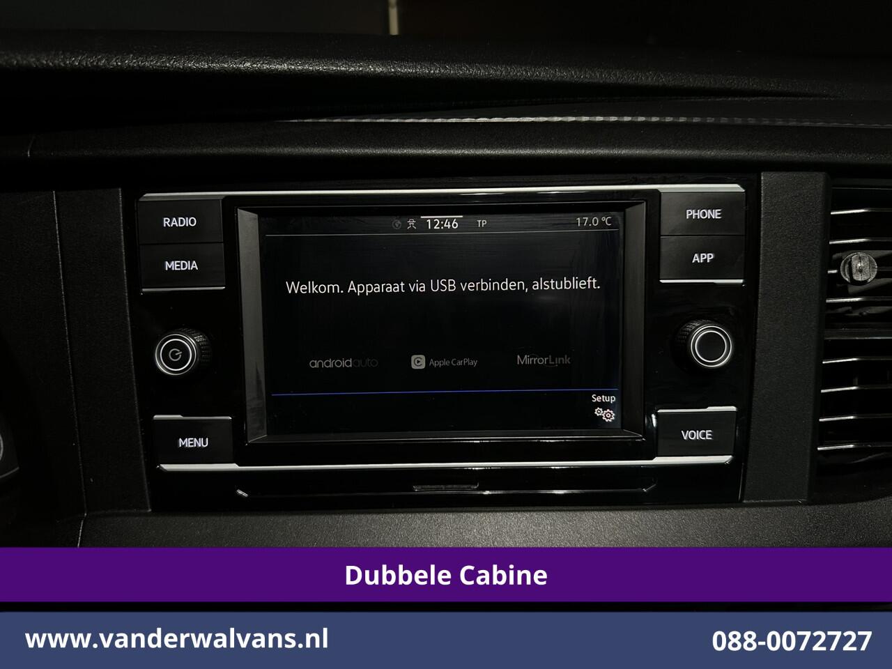 Volkswagen TRANSPORTER 2.0 TDI L2H1 Dubbele Cabine Euro6 Airco | 2200kg Trekhaak | Apple Carplay Cruisecontrol, Android Auto, 5-Zits, Parkeersensoren, Achterklep