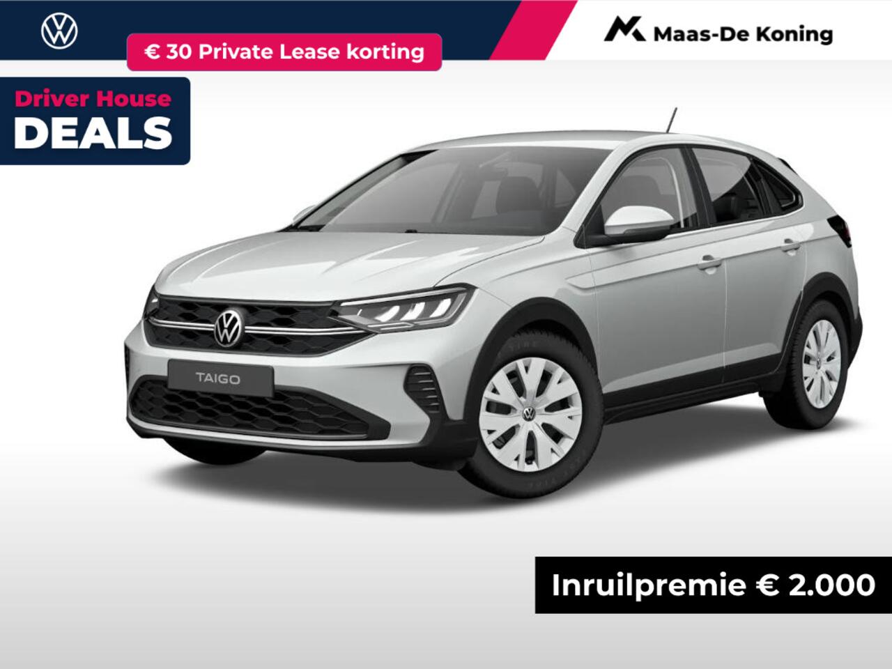 Volkswagen Taigo Edition 1.0 TSI 95 pk 5 versn. Hand · Parkeersensoren achter · Multifunctioneel stuurwiel · Private lease ,- ¤ 399 per maand ·