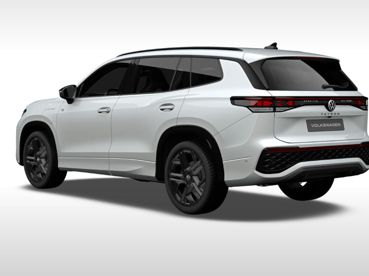 Volkswagen Tayron R-Line-Edition 1.5 eHybrid 272 pk 6 versn. DSG · Assistance Pakket Plus · Black Style Pakket · Comfort Pakket Plus · Design Pakket · Interieur Style Pakket · Multimedia Pakket Plus · Travel Pakket · Trekhaak incl. aanhangermanoeuvreerhulp 'Trailer Assist'