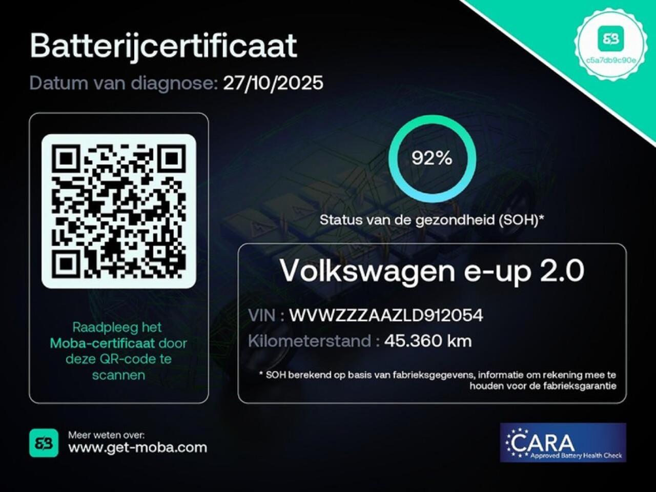 Volkswagen e-Up e-Up! ECC | LED | Automaat Electric | SOH 92%!