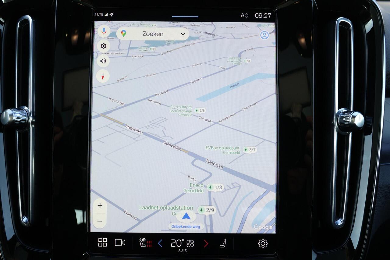 Volvo C40 Single Motor Extended Range Ultimate 82 kWh - Panoramadak - IntelliSafe Assist & Surround - 360º Camera - Verwarmde voorstoelen, stuur & achterbank - Parkeersensoren voor & achter - Elektr. bedienb. voorstoelen met geheugen links - Draadloze tel. lader - 