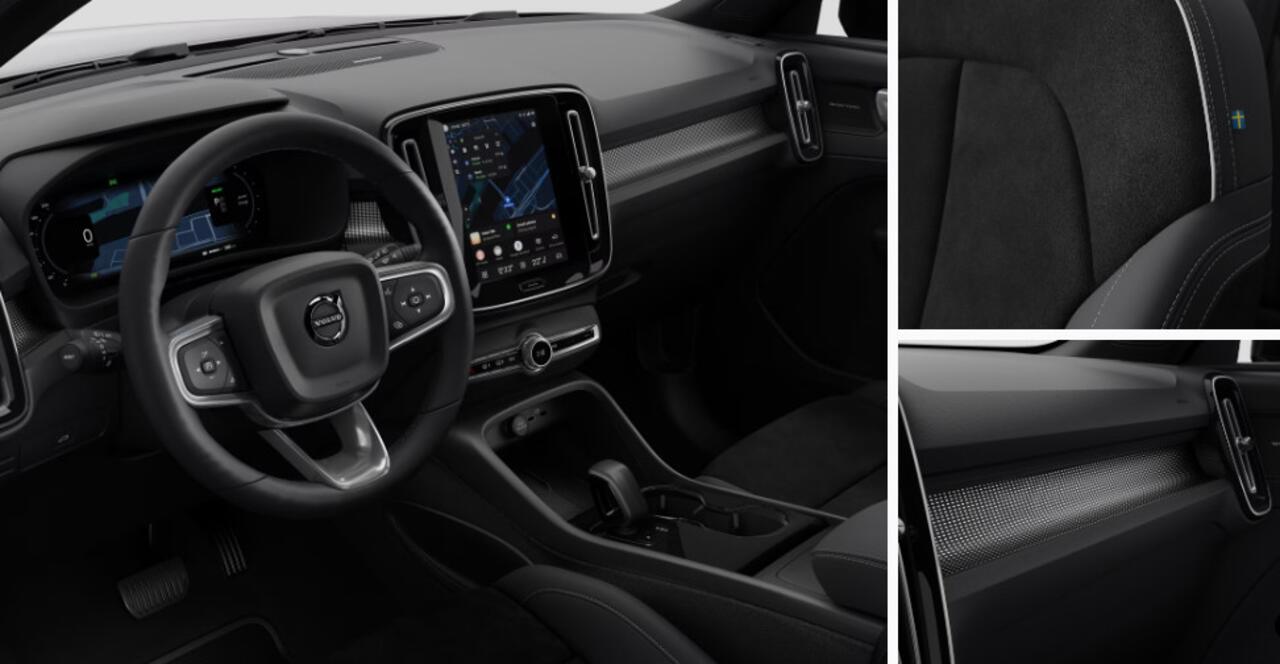 Volvo EX40 252PK Automaat Single Ext. Range Plus 82 kWh / Lounge Pakket / Extra getint glas / 360 Camera / 20'' velgen / Panoramadak / Zwart dak / Harman Kardon / Adaptieve cruise control / Getint glas / Stoel en stuurwielverwarming / parkeersensoren met 360 camera 