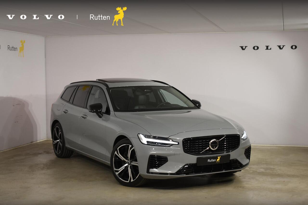 Volvo V60 T6 350PK Automaat Plug-in Hybrid AWD Ultra Dark / Adaptieve Cruisecontrol / Parkeersensoren / Stoelverwarming / Stuurverwarming / 360 Camera / Elektrische Stoelen /