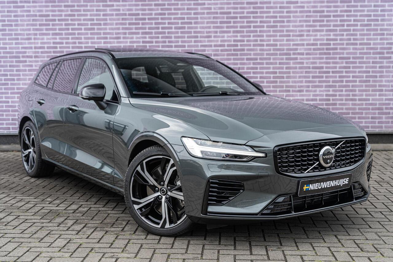 Volvo V60 T6 Plug-in hybrid AWD Ultra Dark | Google | Longe Range | Schuif-/Kanteldak | Lederen Bekleding | Head-Up Display | Getint Glas | Sportstoelen | Harman Kardon Audio | Memory | 19" LM