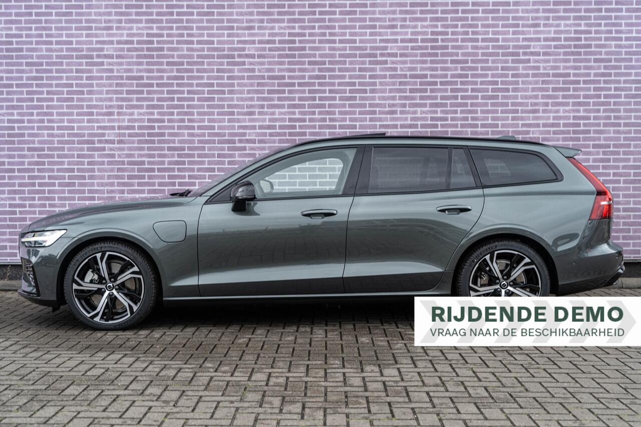 Volvo V60 T6 Plug-in hybrid AWD Ultra Dark | Google | Longe Range | Schuif-/Kanteldak | Lederen Bekleding | Head-Up Display | Getint Glas | Sportstoelen | Harman Kardon Audio | Memory | 19" LM