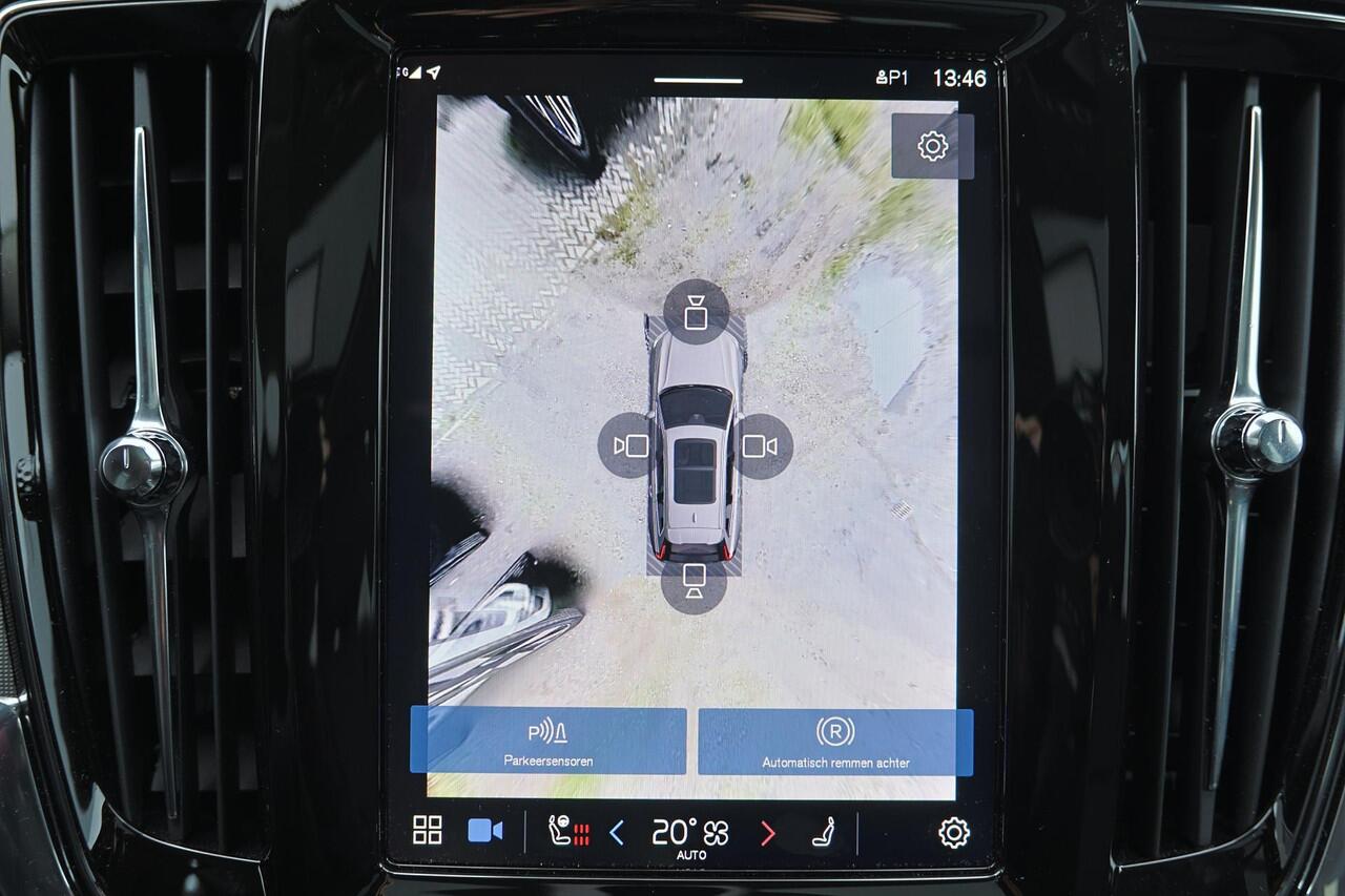 Volvo V90 T6 Recharge AWD Ultra Dark - Luchtvering - Panorama/schuifdak - IntelliSafe Assist & Surround - 360º Camera - Harman/Kardon audio - Adaptieve LED koplampen - Verwarmde voorstoelen, stuur & achterbank - Parkeersensoren voor & achter - Elektr. bedienb. voor