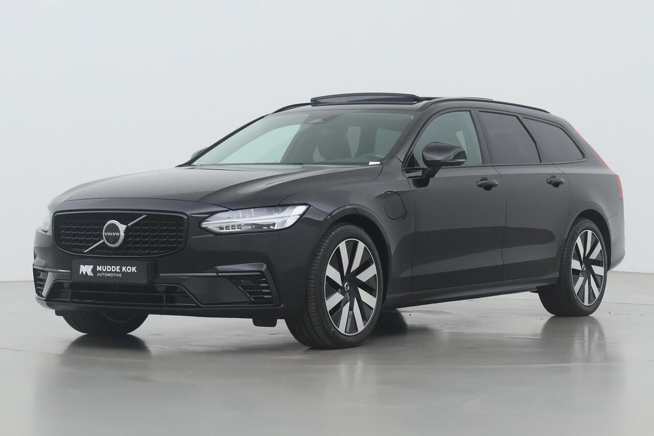 Volvo V90 T6 Plug-in hybrid Ultra Dark | Luchtvering | Massage+Ventilatie | Panoramadak | Head-Up | 360 Camera | Gelamineerd Glas